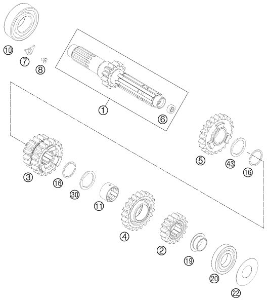 Náhled schématu TRANSMISSION I - MAIN SHAFT