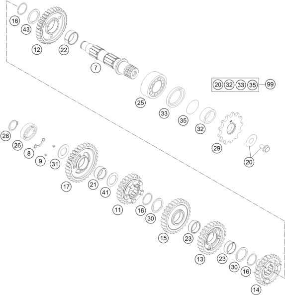 Náhled schématu TRANSMISSION II - COUNTERSHAFT