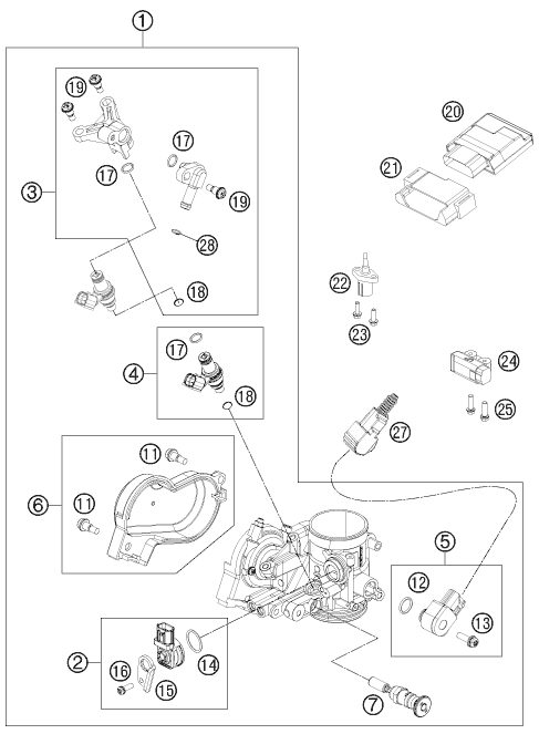 Náhled schématu THROTTLE BODY