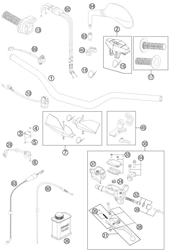 Náhled schématu HANDLEBAR, CONTROLS