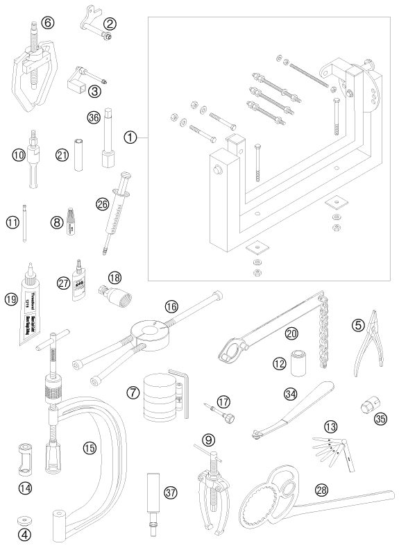 Náhled schématu Special tools (engine)