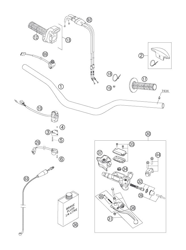 Náhled schématu HANDLEBAR, CONTROLS