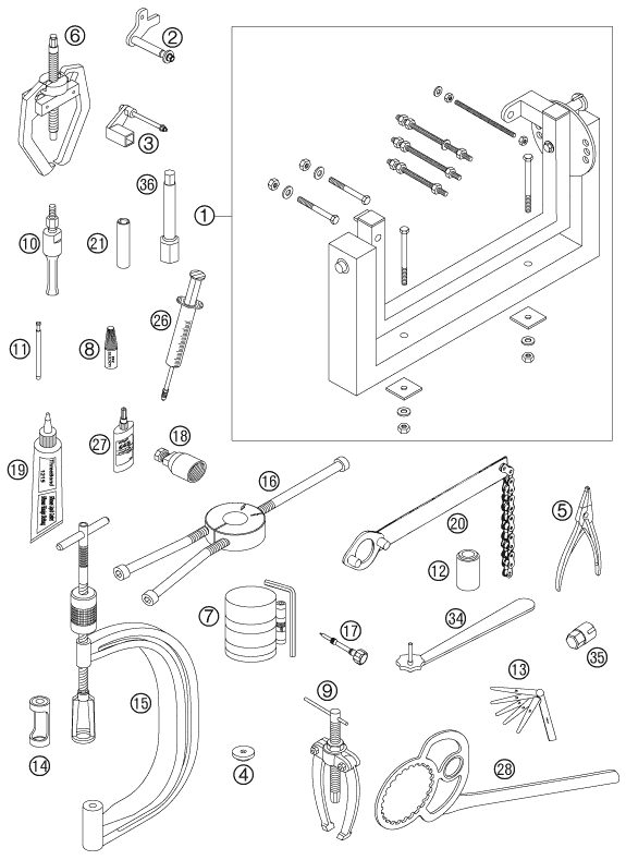 Náhled schématu Special tools (engine)