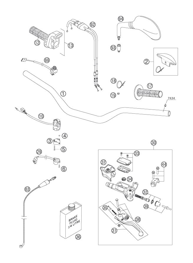 Náhled schématu HANDLEBAR, CONTROLS