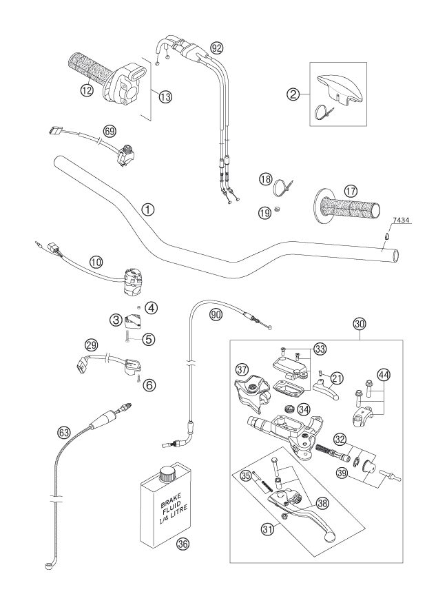 Náhled schématu HANDLEBAR, CONTROLS