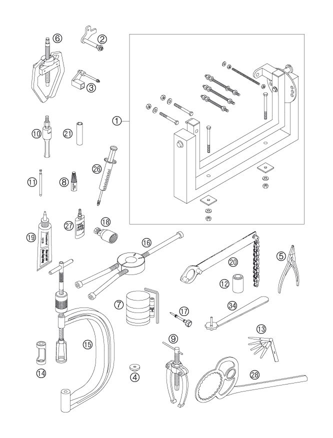 Náhled schématu Special tools (engine)