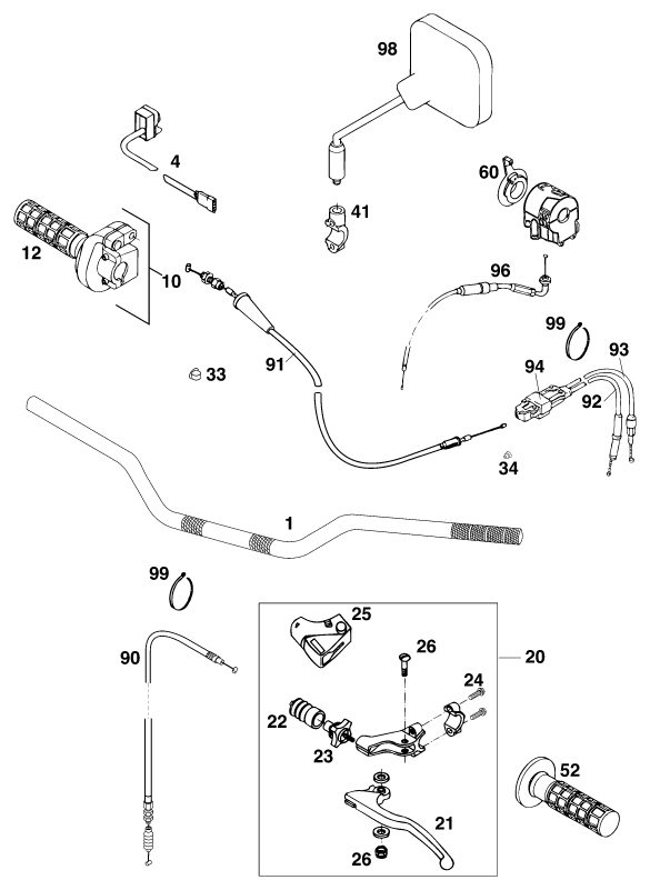 Náhled schématu HANDLEBAR, CONTROLS
