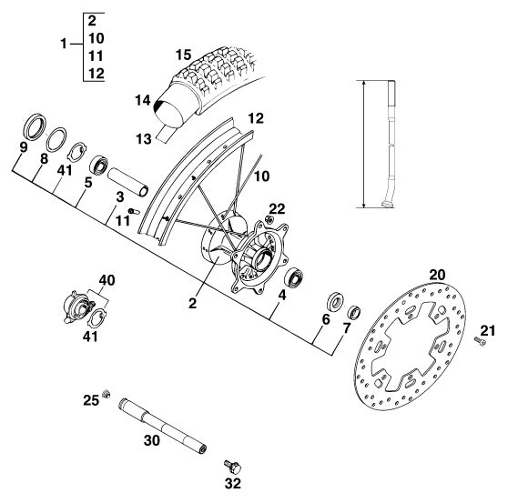 Náhled schématu FRONT WHEEL