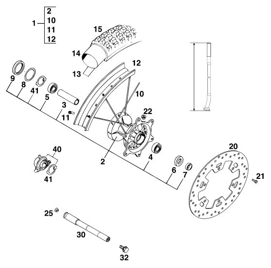 Náhled schématu FRONT WHEEL