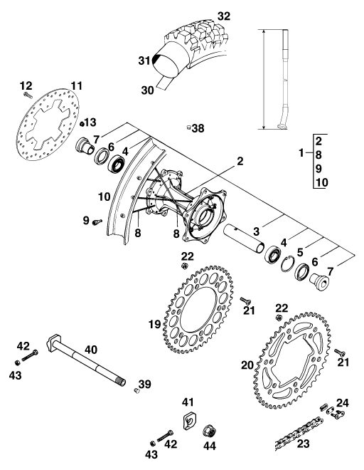 Náhled schématu REAR WHEEL