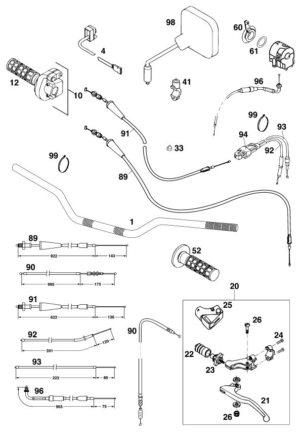 Náhled schématu HANDLEBAR, CONTROLS