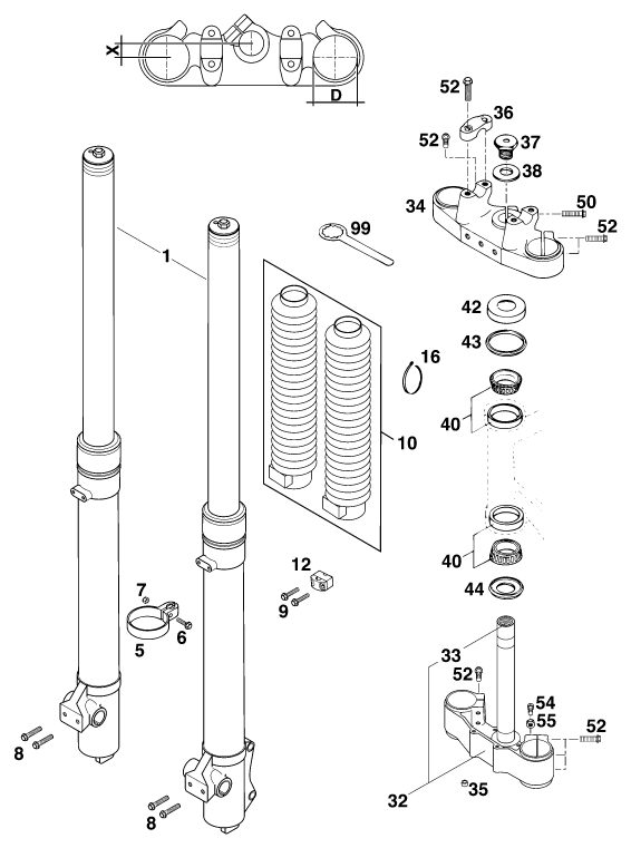 Náhled schématu FRONT FORK, TRIPLE CLAMP