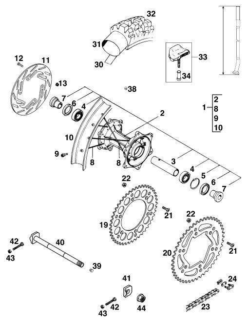 Náhled schématu REAR WHEEL