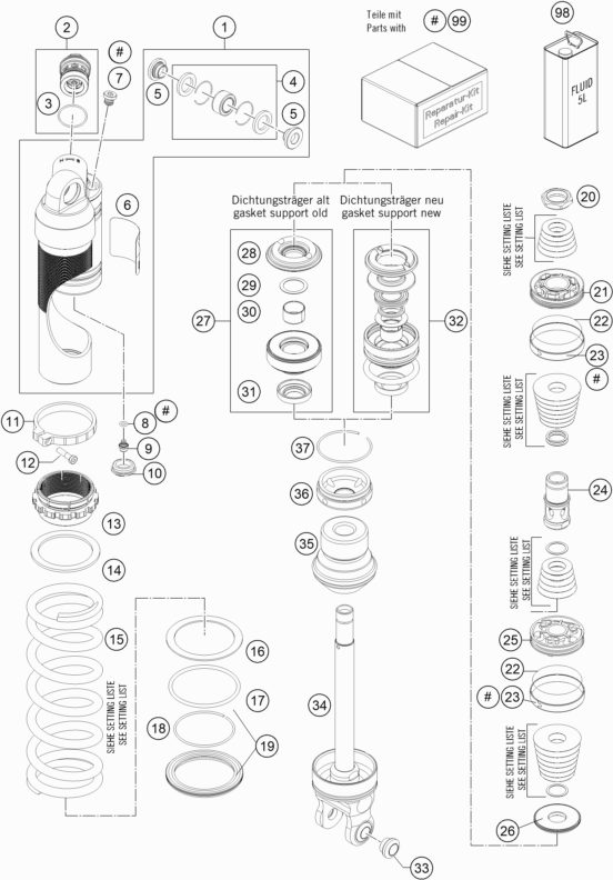 Náhled schématu SHOCK ABSORBER DISASSEMBLED
