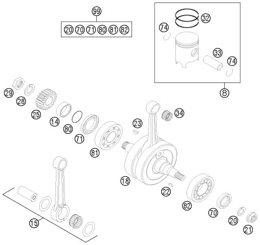 Náhled schématu CRANKSHAFT, PISTON