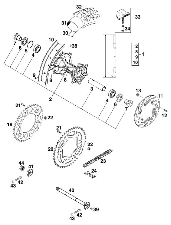 Náhled schématu REAR WHEEL