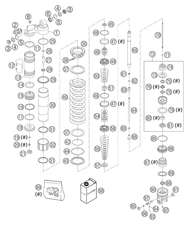 Náhled schématu SHOCK ABSORBER DISASSEMBLED