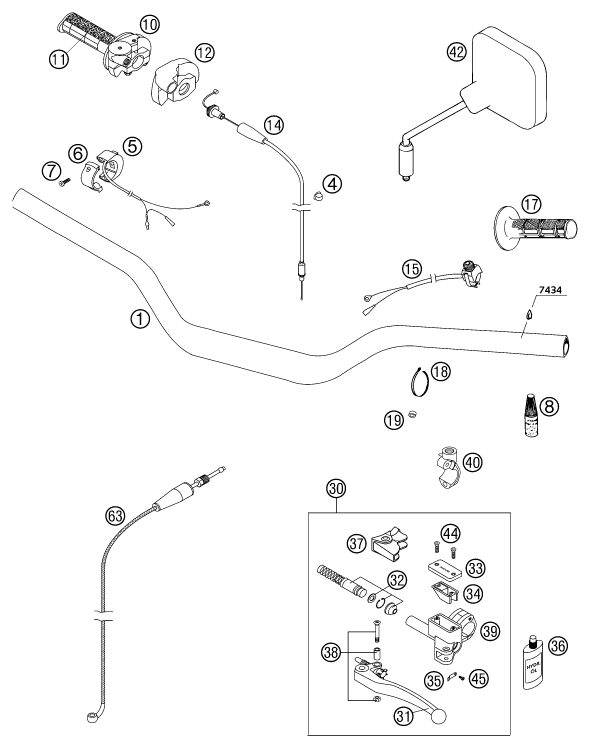 Náhled schématu HANDLEBAR, CONTROLS