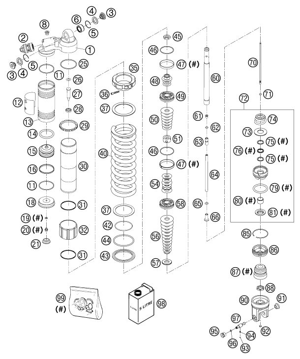 Náhled schématu SHOCK ABSORBER DISASSEMBLED