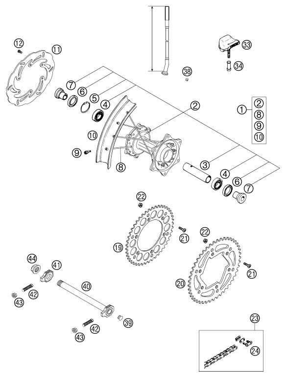 Náhled schématu REAR WHEEL