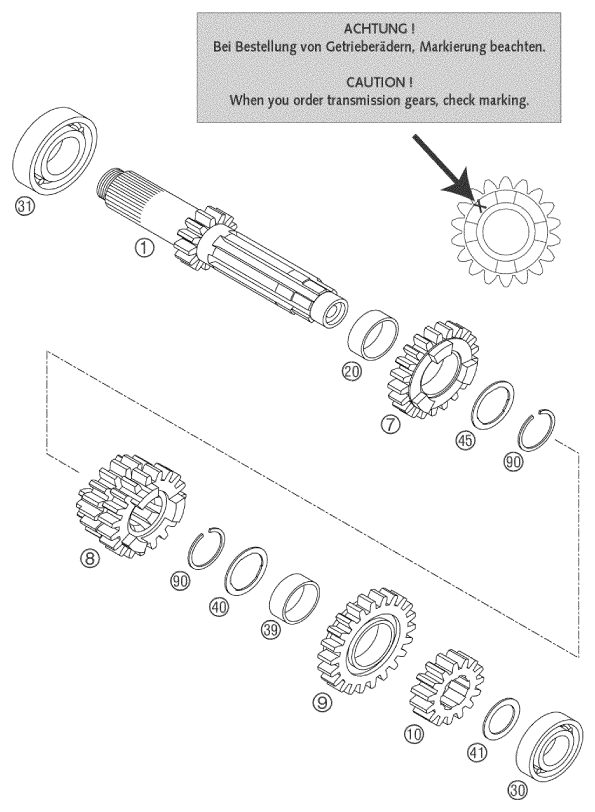Náhled schématu TRANSMISSION I - MAIN SHAFT