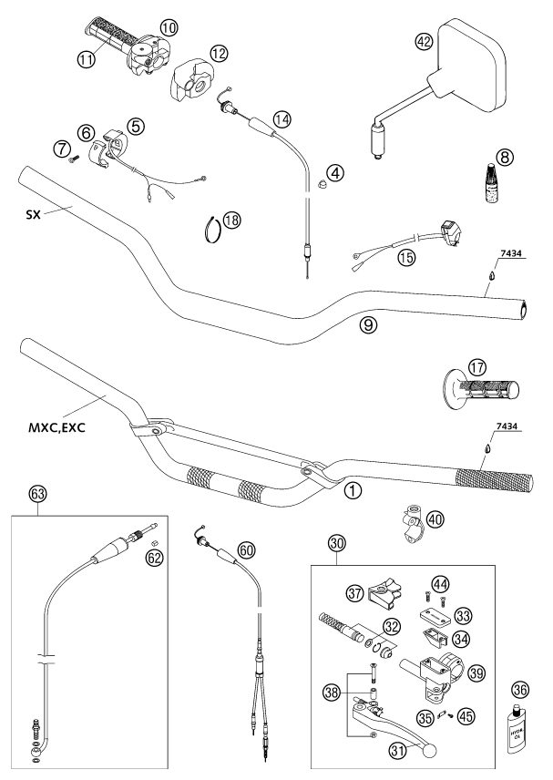 Náhled schématu HANDLEBAR, CONTROLS