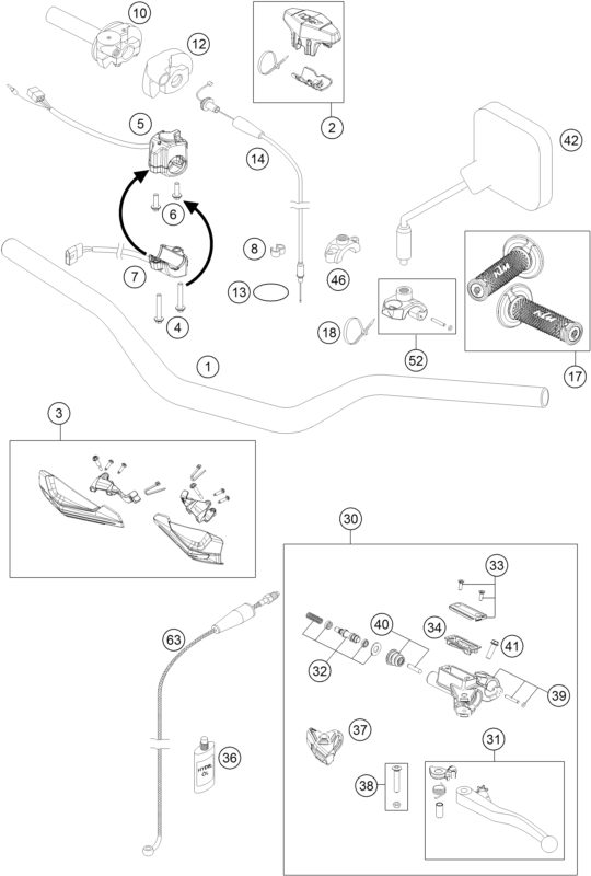 Náhled schématu HANDLEBAR, CONTROLS
