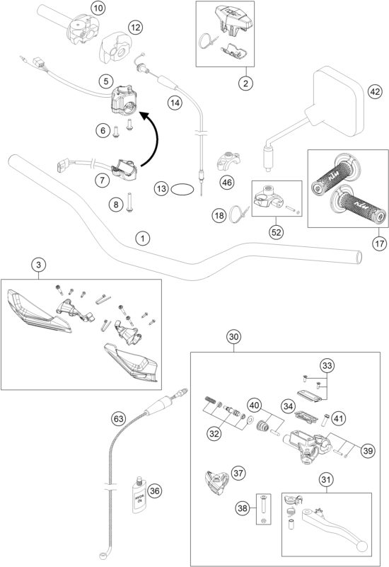Náhled schématu HANDLEBAR, CONTROLS