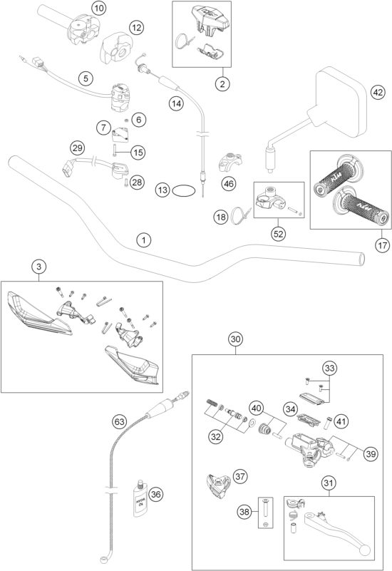 Náhled schématu HANDLEBAR, CONTROLS