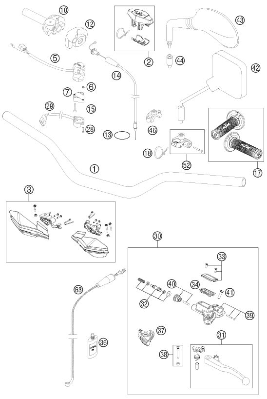 Náhled schématu HANDLEBAR, CONTROLS