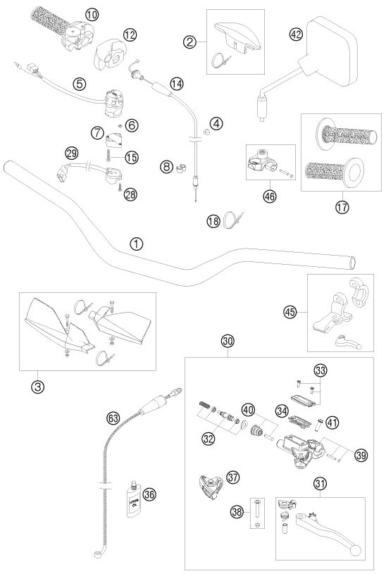 Náhled schématu HANDLEBAR, CONTROLS