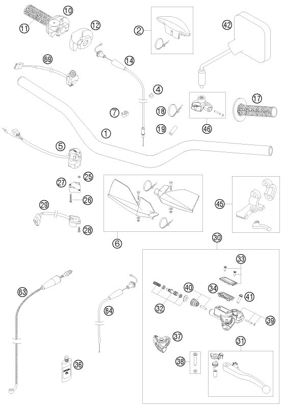 Náhled schématu HANDLEBAR, CONTROLS