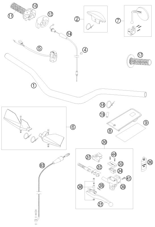 Náhled schématu HANDLEBAR, CONTROLS