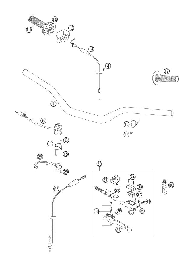 Náhled schématu HANDLEBAR, CONTROLS