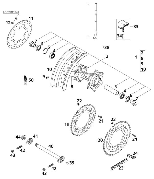 Náhled schématu REAR WHEEL