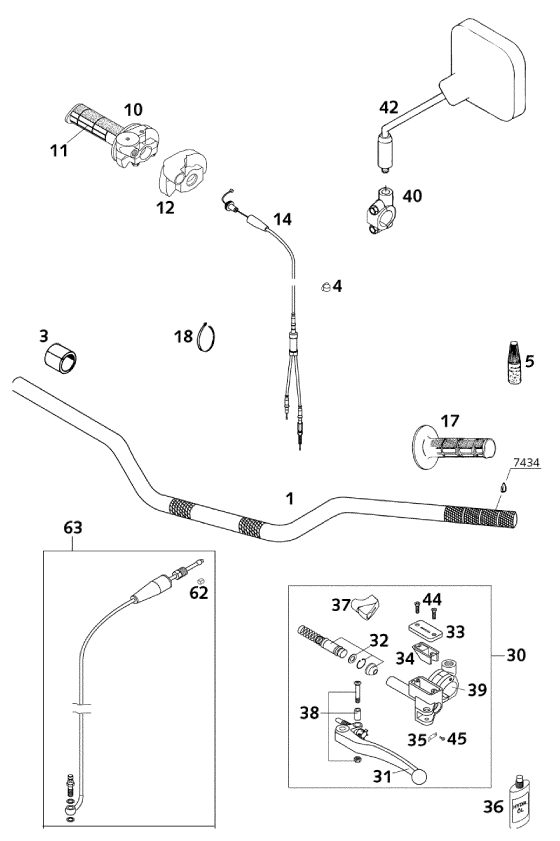 Náhled schématu HANDLEBAR, CONTROLS