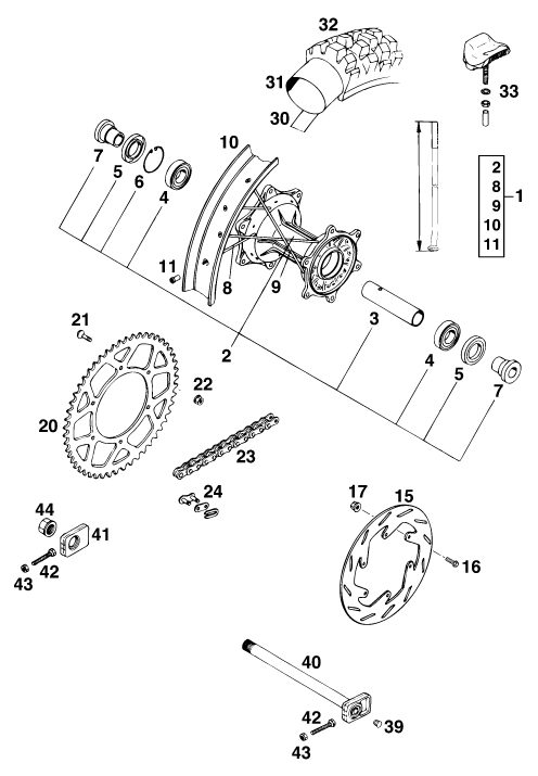 Náhled schématu REAR WHEEL