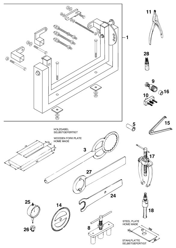 Náhled schématu Special tools (engine)