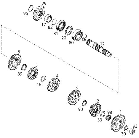 Náhled schématu TRANSMISSION II - COUNTERSHAFT
