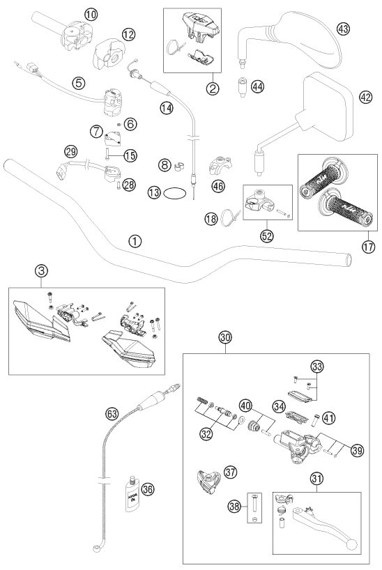 Náhled schématu HANDLEBAR, CONTROLS