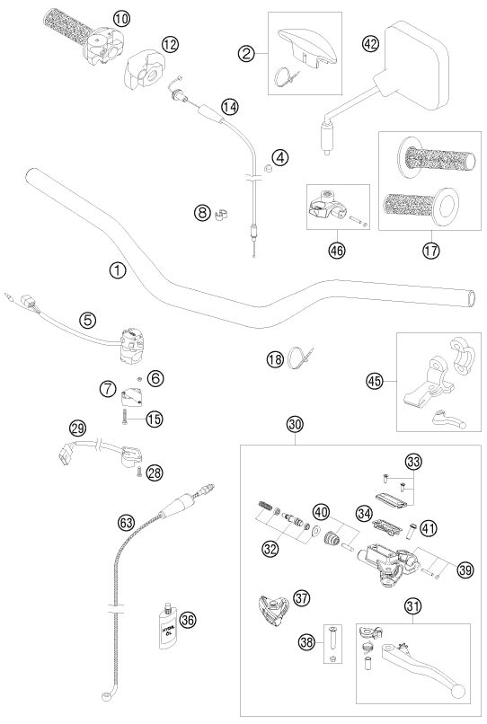Náhled schématu HANDLEBAR, CONTROLS
