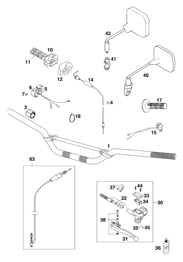 Náhled schématu HANDLEBAR, CONTROLS