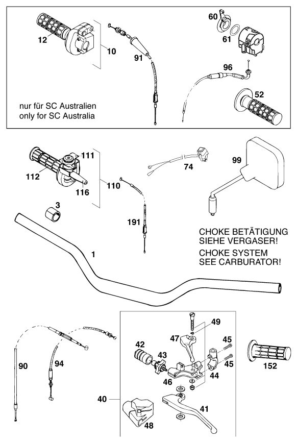 Náhled schématu HANDLEBAR, CONTROLS