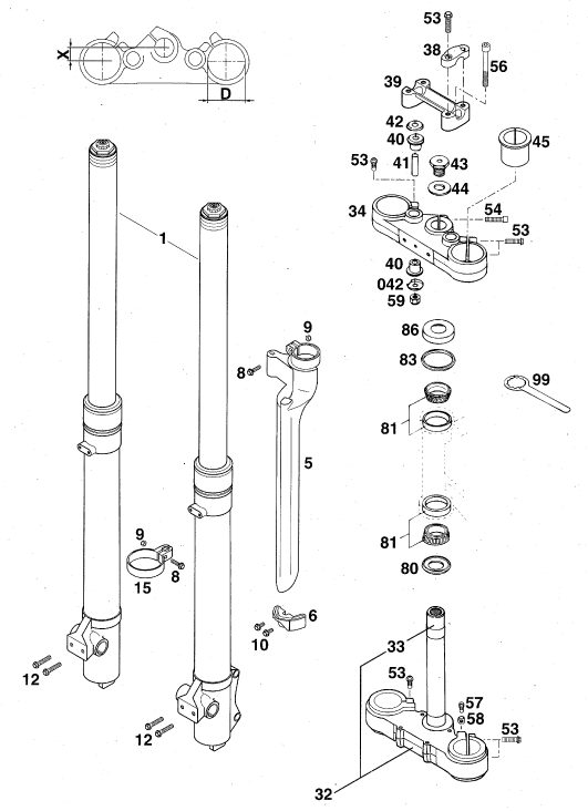 Náhled schématu FRONT FORK, TRIPLE CLAMP