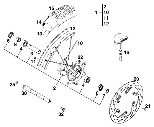 Náhled schématu FRONT WHEEL