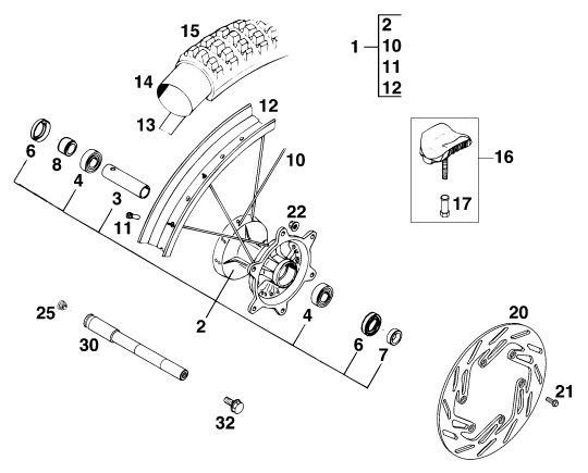 Náhled schématu FRONT WHEEL