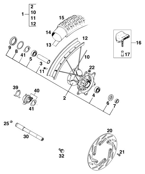 Náhled schématu FRONT WHEEL