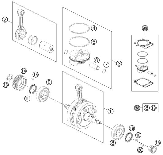 Náhled schématu CRANKSHAFT, PISTON
