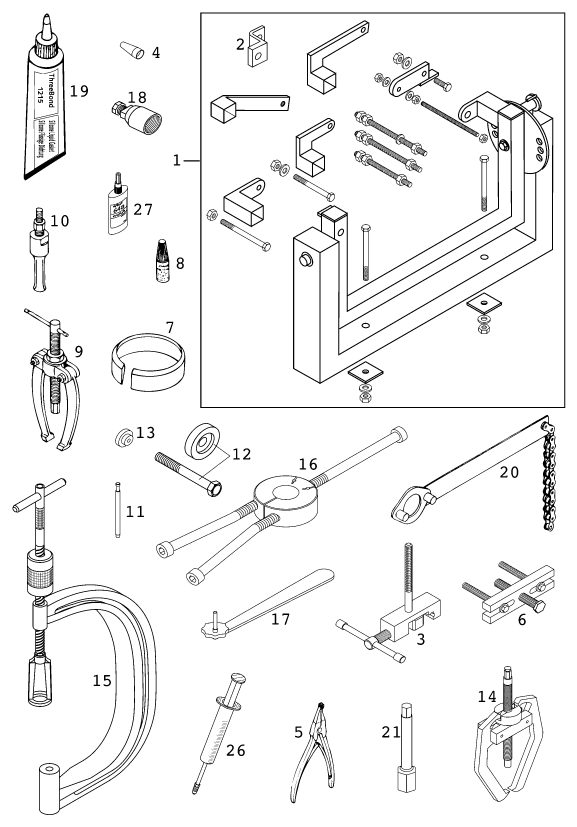 Náhled schématu Special tools (engine)
