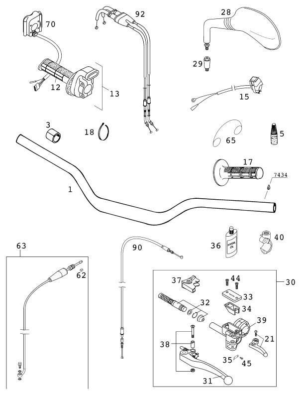 Náhled schématu HANDLEBAR, CONTROLS